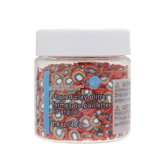 12 Pack: Rainbow Shaped Clay Glitter by Creatology&#x2122;